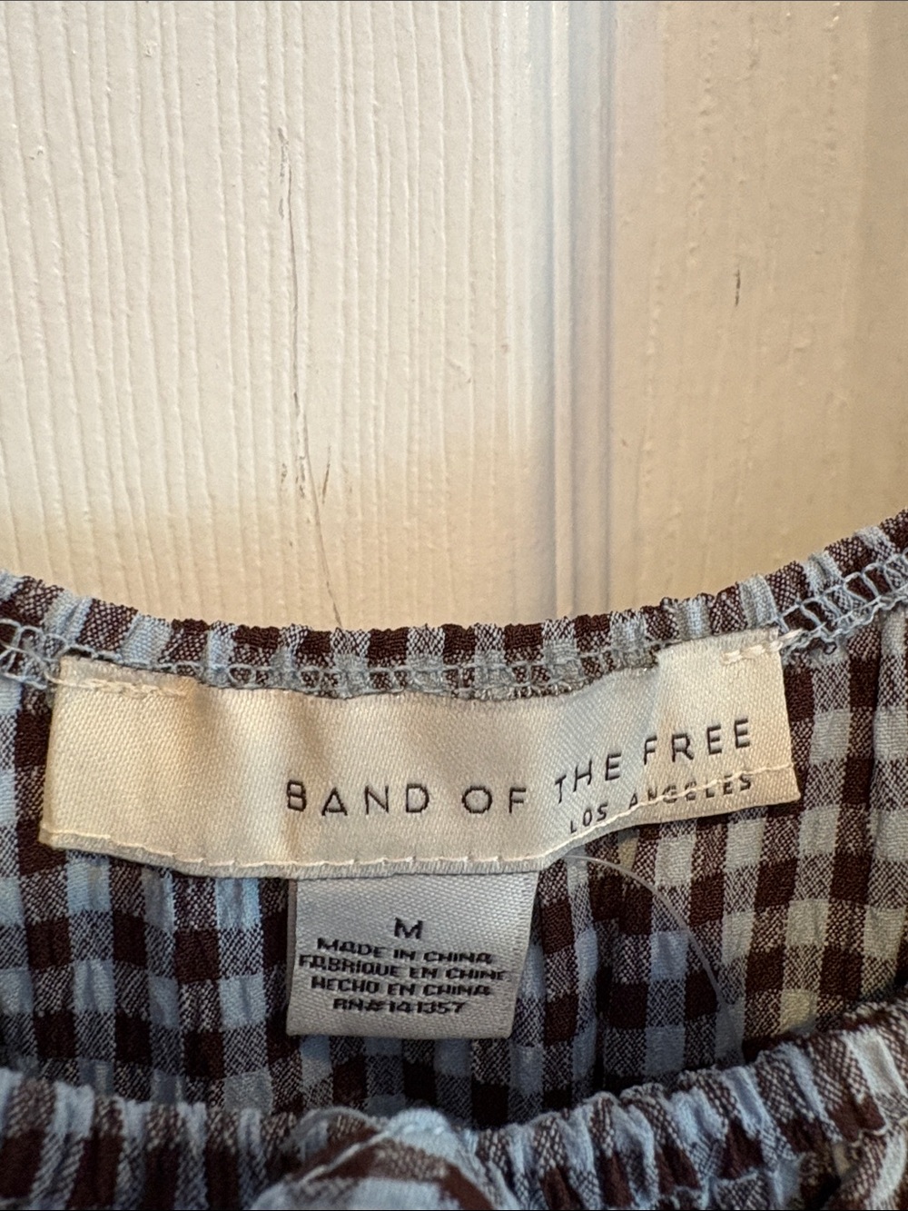 BNWT BAND OF THE FREE Gingham Maxi Dress with Puff Sleeves Women's Size Medium - Picture 4 of 9